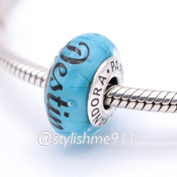 Authentic Pandora "Destin" Turquoise Murano Glass Charm - 790924 - Picture 3 of 11
